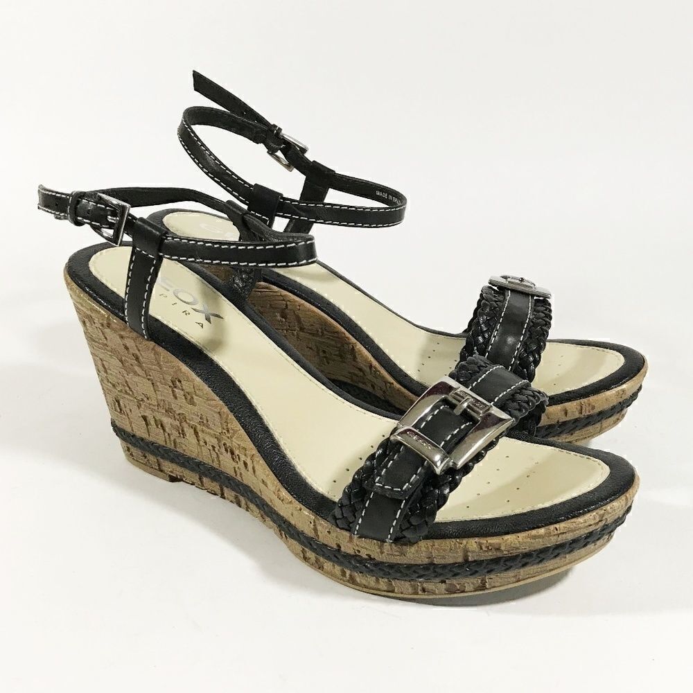 GEOX Faux Cork Wedge Sandals